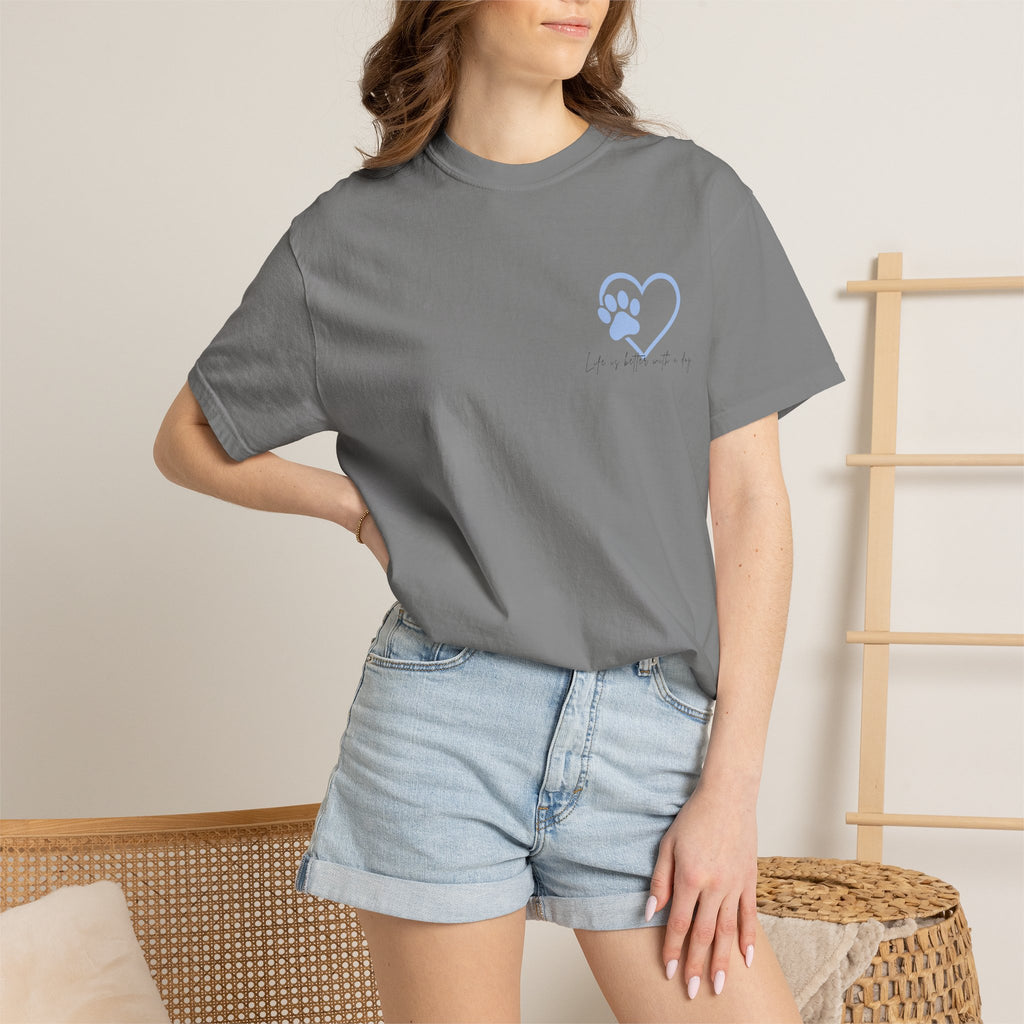 Dog Lover Heart Paw T-Shirt — "Life is Better with a Dog"
