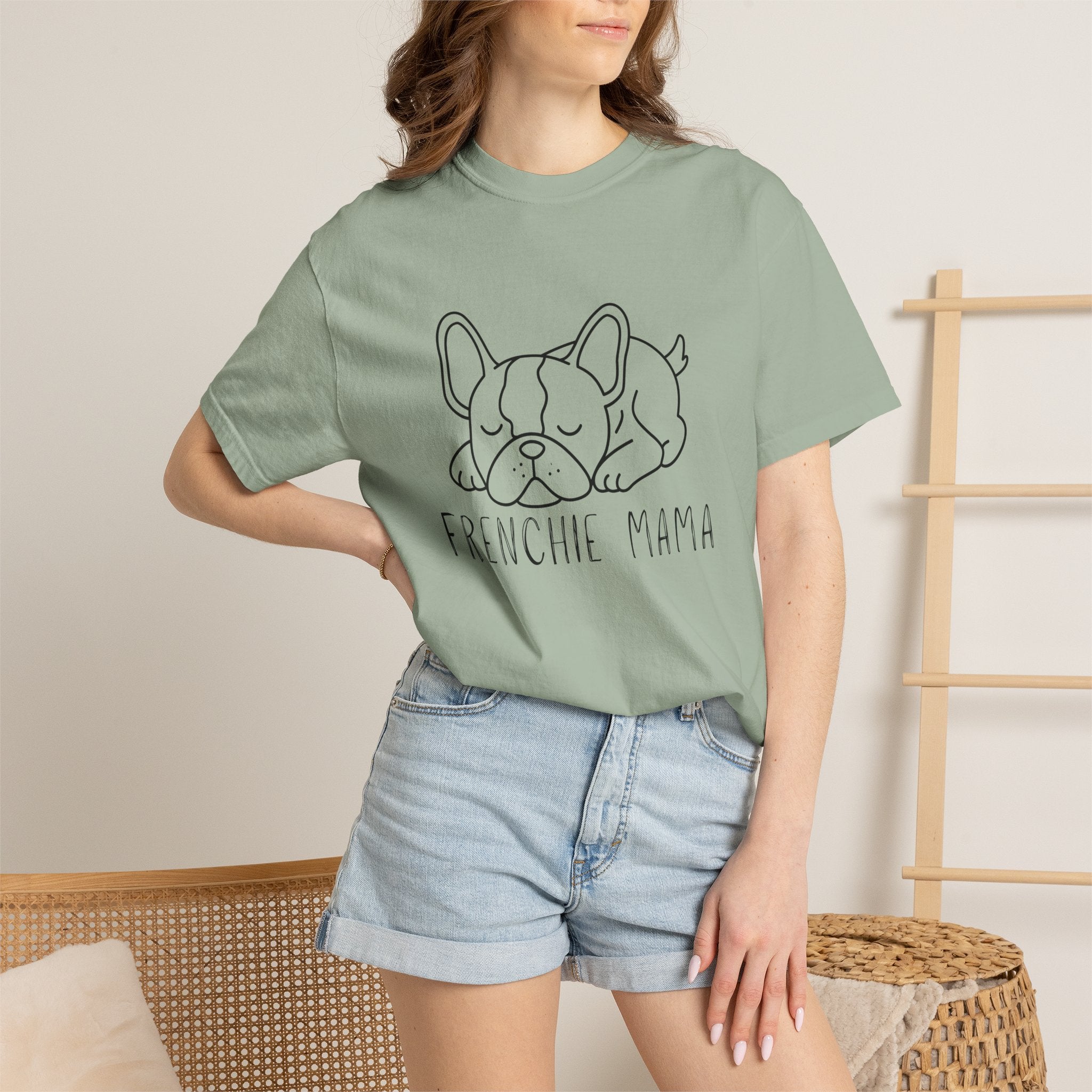 Frenchie Mama T-Shirt — Cute Sleeping French Bulldog Tee for Dog Moms