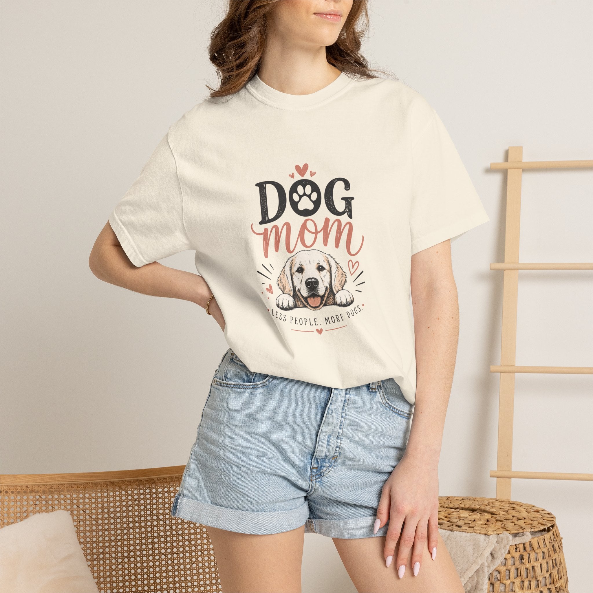 Dog Mom T‑Shirt — Cute Paw Print & Puppy Graphic Tee for Dog Lovers