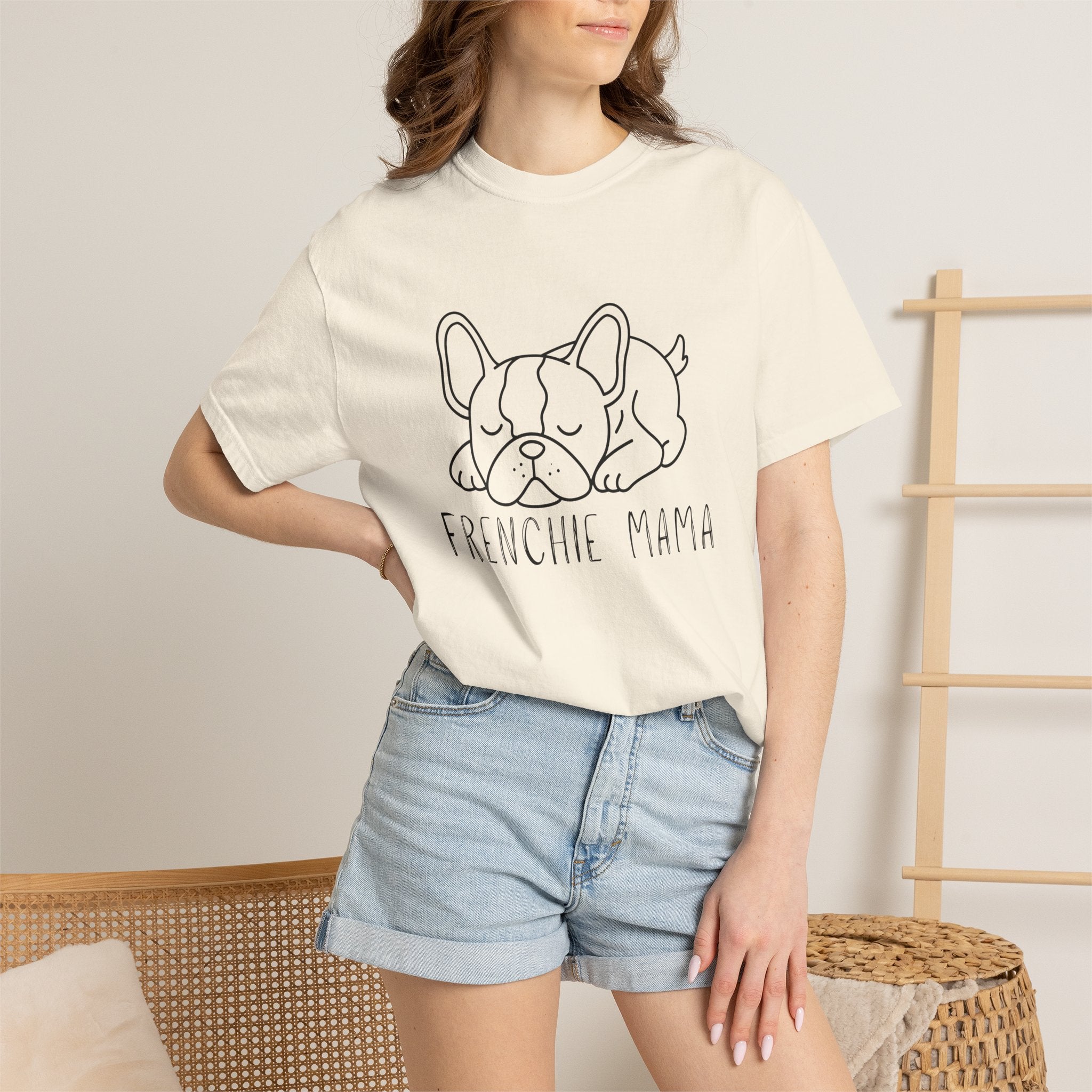 Frenchie Mama T-Shirt — Cute Sleeping French Bulldog Tee for Dog Moms