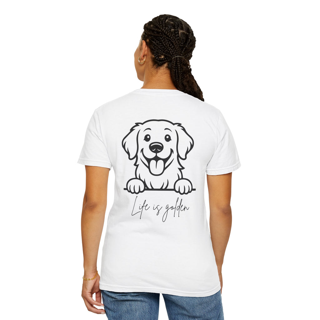 Golden Retriever T-Shirt — "Life is Golden" Cute Dog Graphic Tee