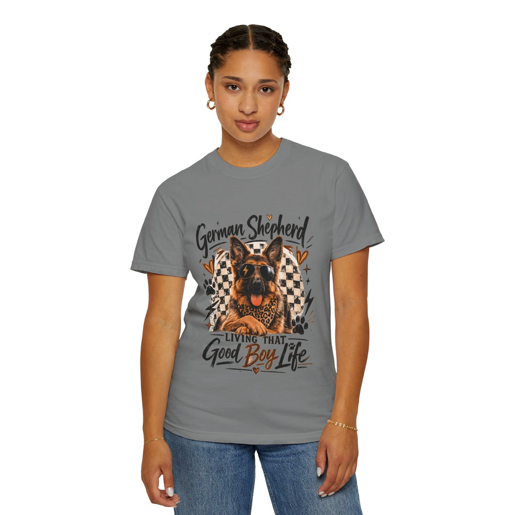 German Shepherd T-Shirt — "Living That Good Boy Life" Dog Lover Tee