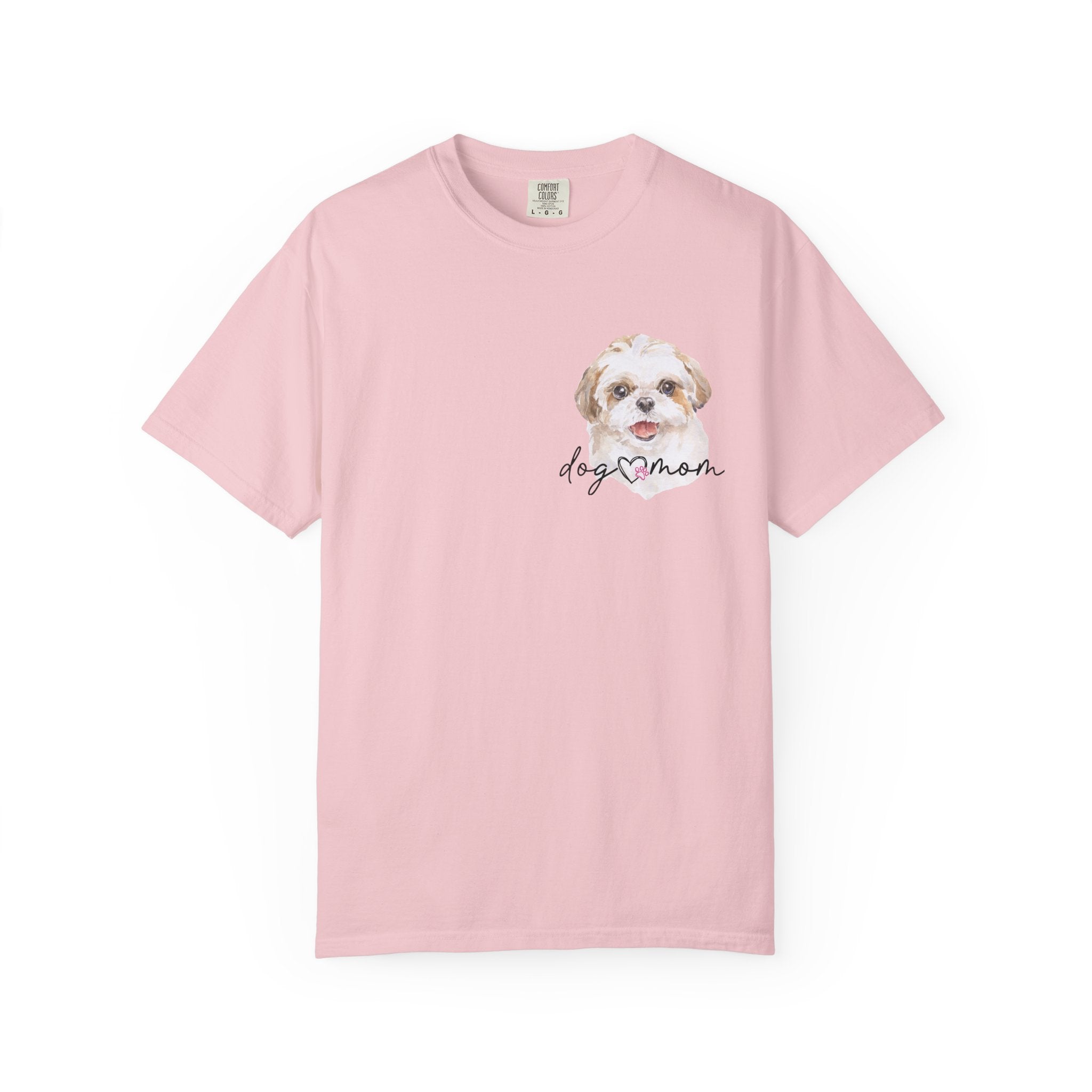 Dog Mom T-Shirt with Cute Puppy Portrait — Watercolor Dog Mom Tee