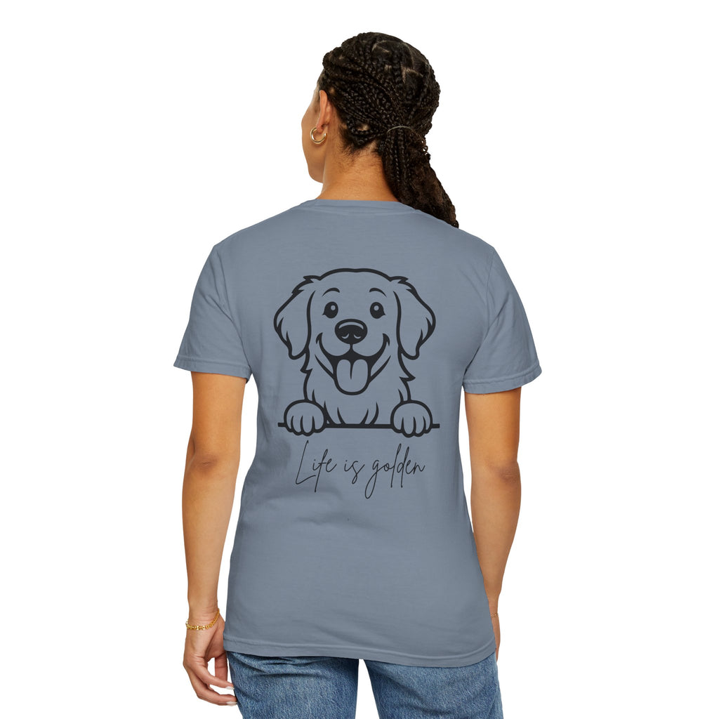Golden Retriever T-Shirt — "Life is Golden" Cute Dog Graphic Tee