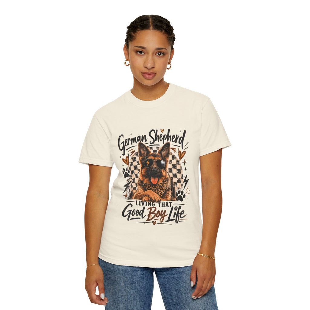 German Shepherd T-Shirt — "Living That Good Boy Life" Dog Lover Tee
