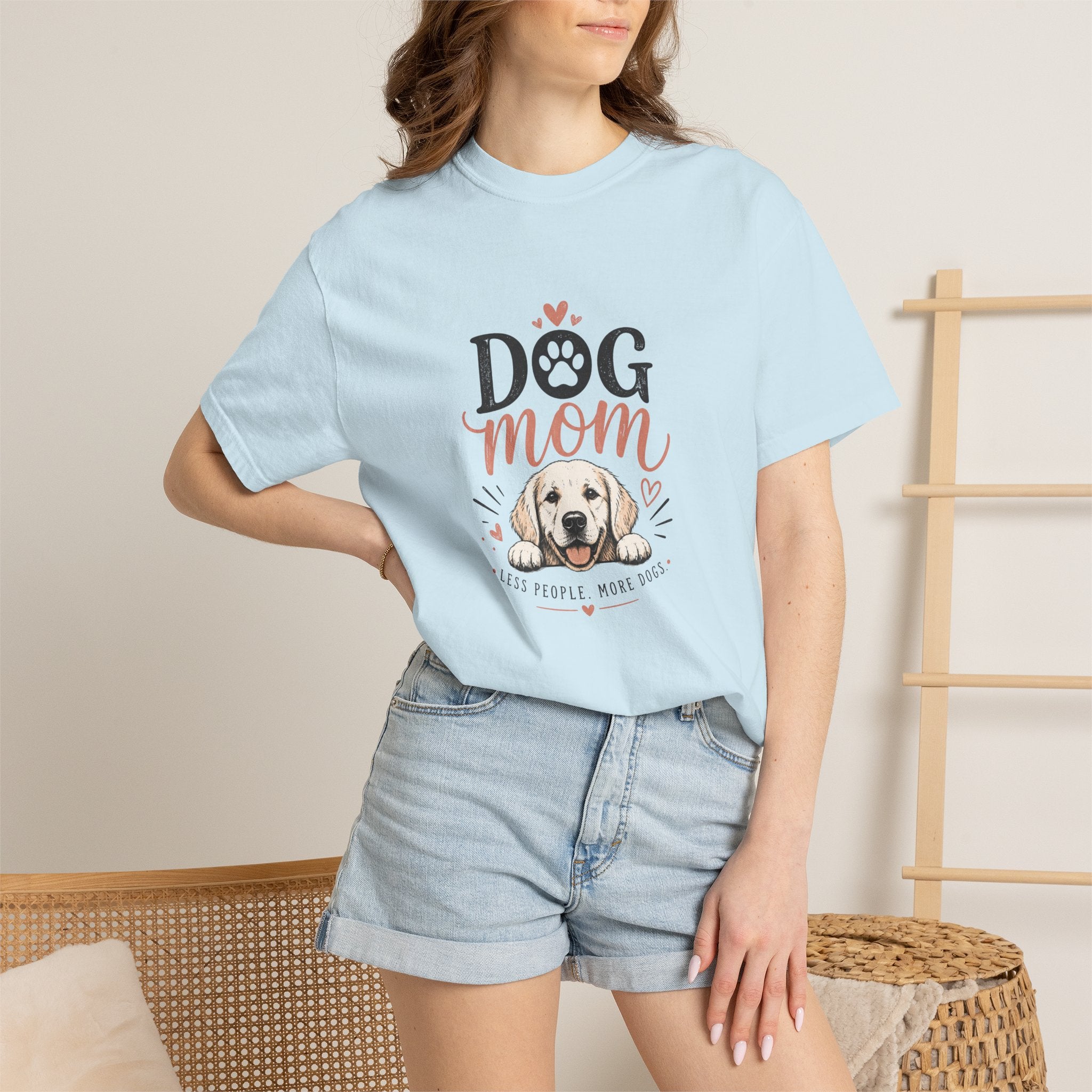 Dog Mom T‑Shirt — Cute Paw Print & Puppy Graphic Tee for Dog Lovers
