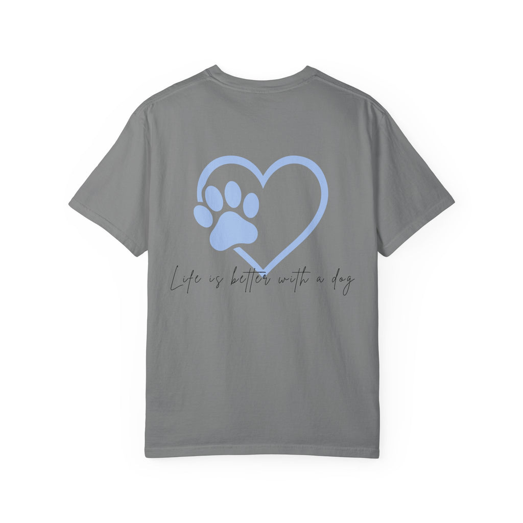 Dog Lover Heart Paw T-Shirt — "Life is Better with a Dog"