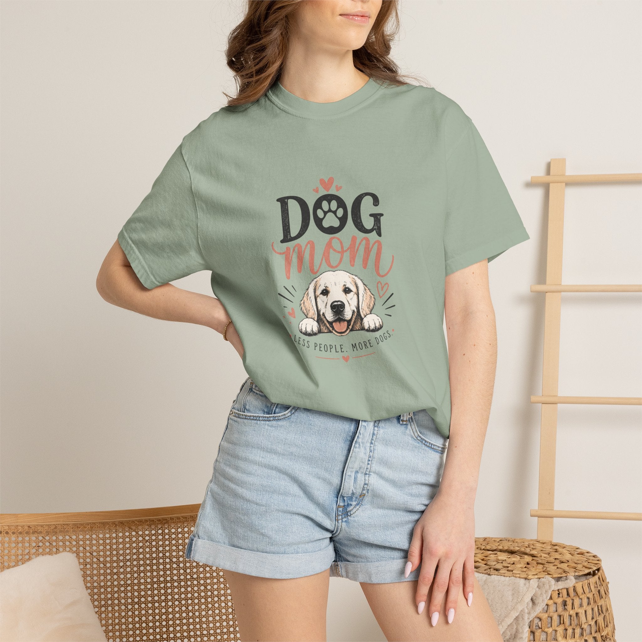 Dog Mom T‑Shirt — Cute Paw Print & Puppy Graphic Tee for Dog Lovers
