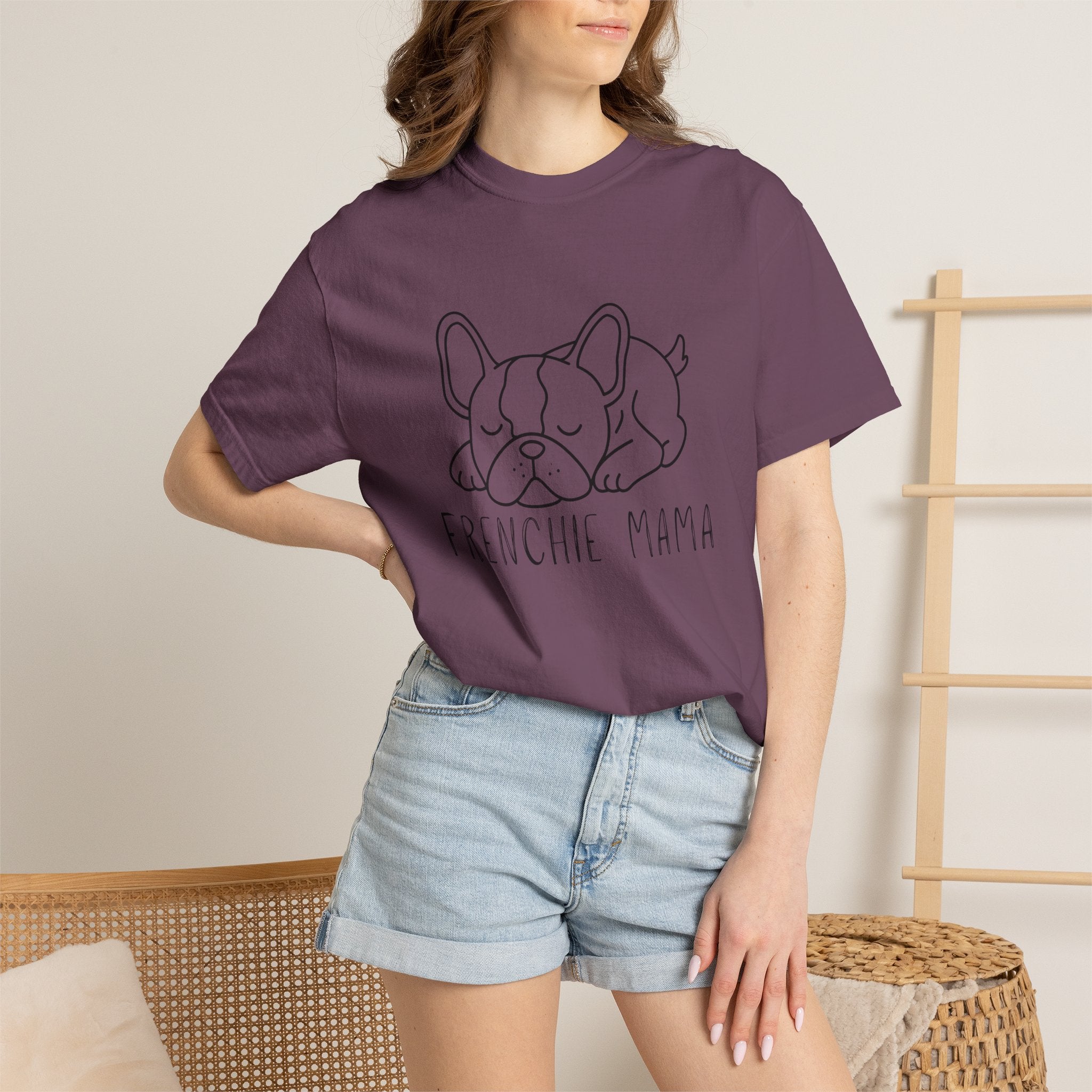 Frenchie Mama T-Shirt — Cute Sleeping French Bulldog Tee for Dog Moms