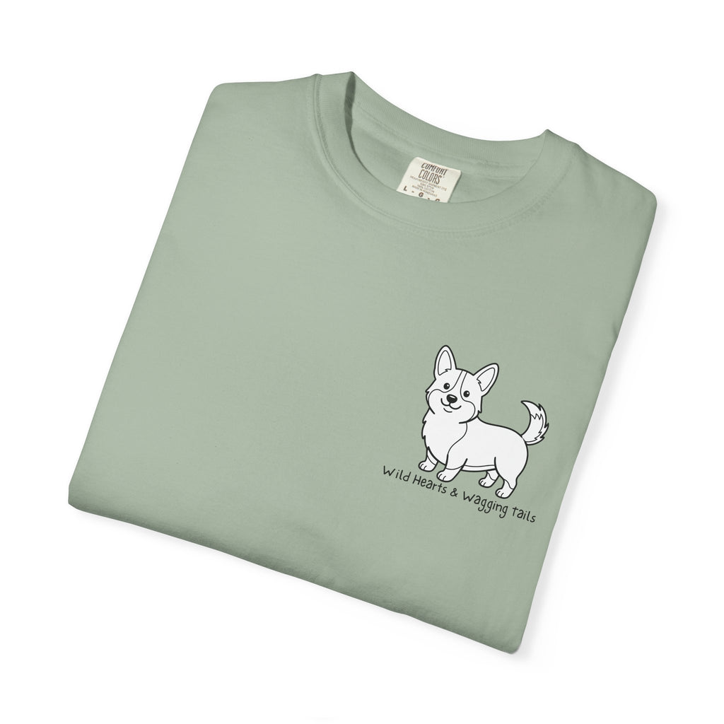 Corgi Graphic T-Shirt — "Wild Hearts & Wagging Tails"