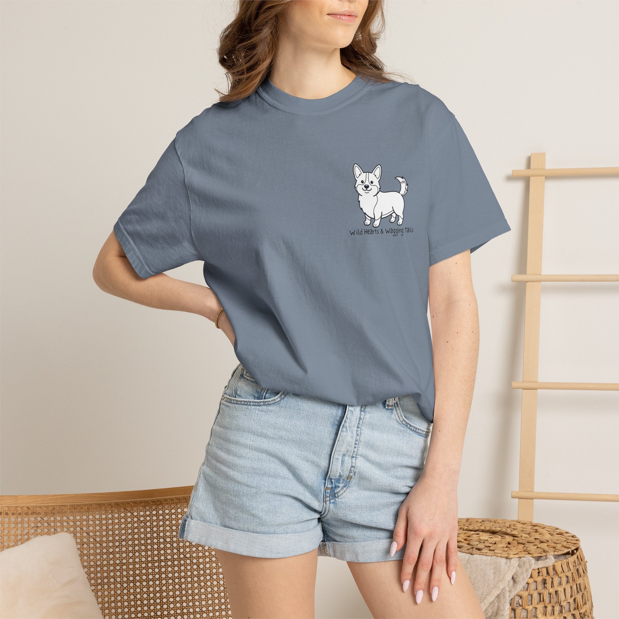 Corgi Graphic T-Shirt — "Wild Hearts & Wagging Tails"