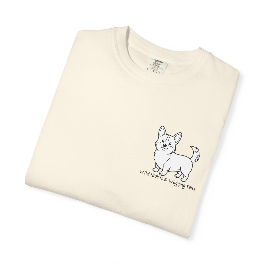 Corgi Graphic T-Shirt — "Wild Hearts & Wagging Tails"