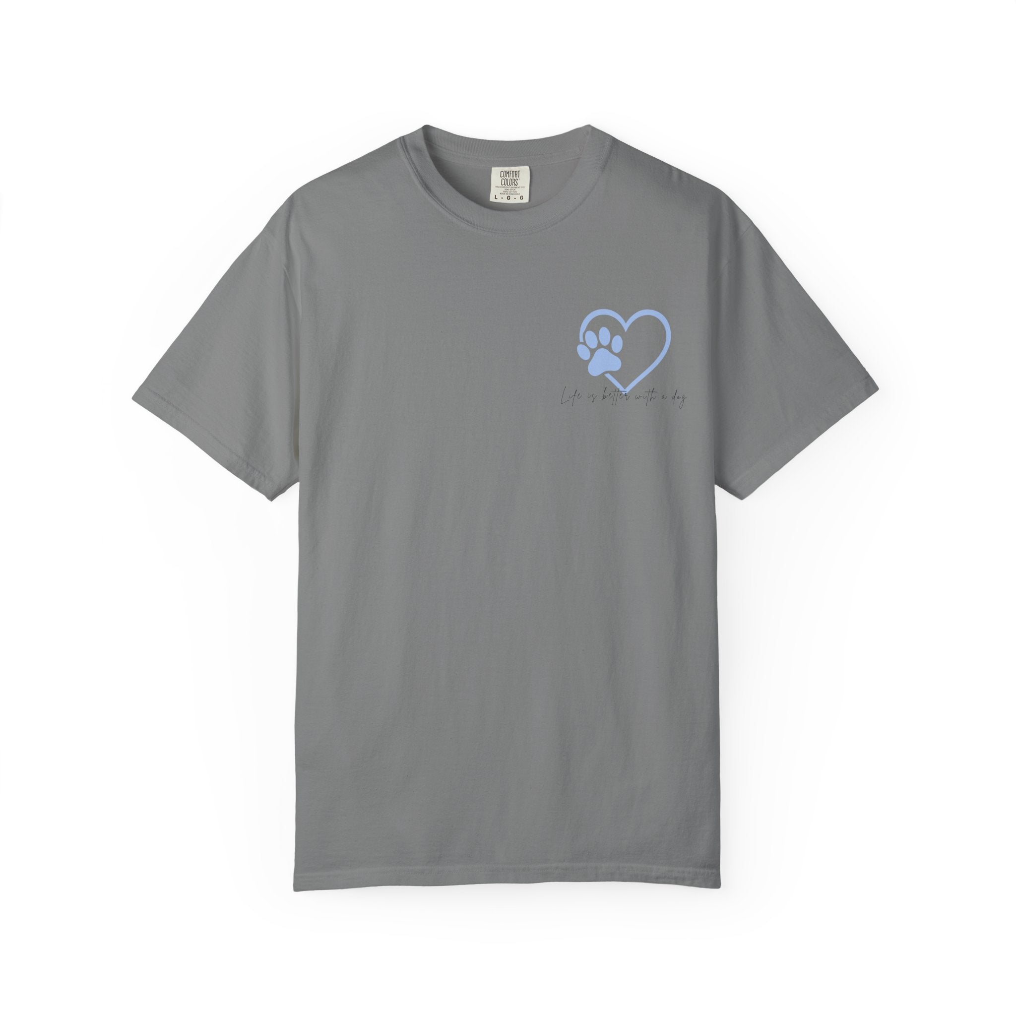 Dog Lover Heart Paw T-Shirt — "Life is Better with a Dog"