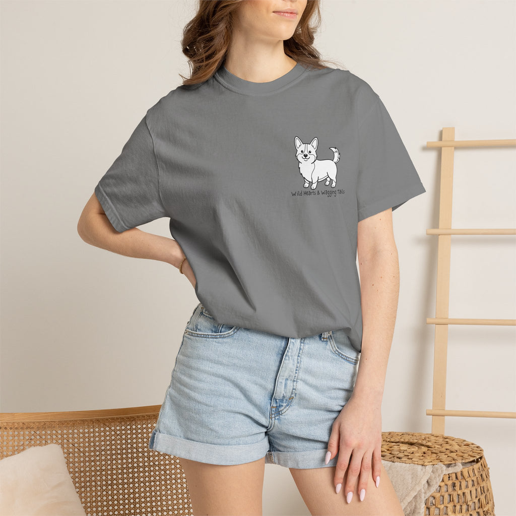 Corgi Graphic T-Shirt — "Wild Hearts & Wagging Tails"