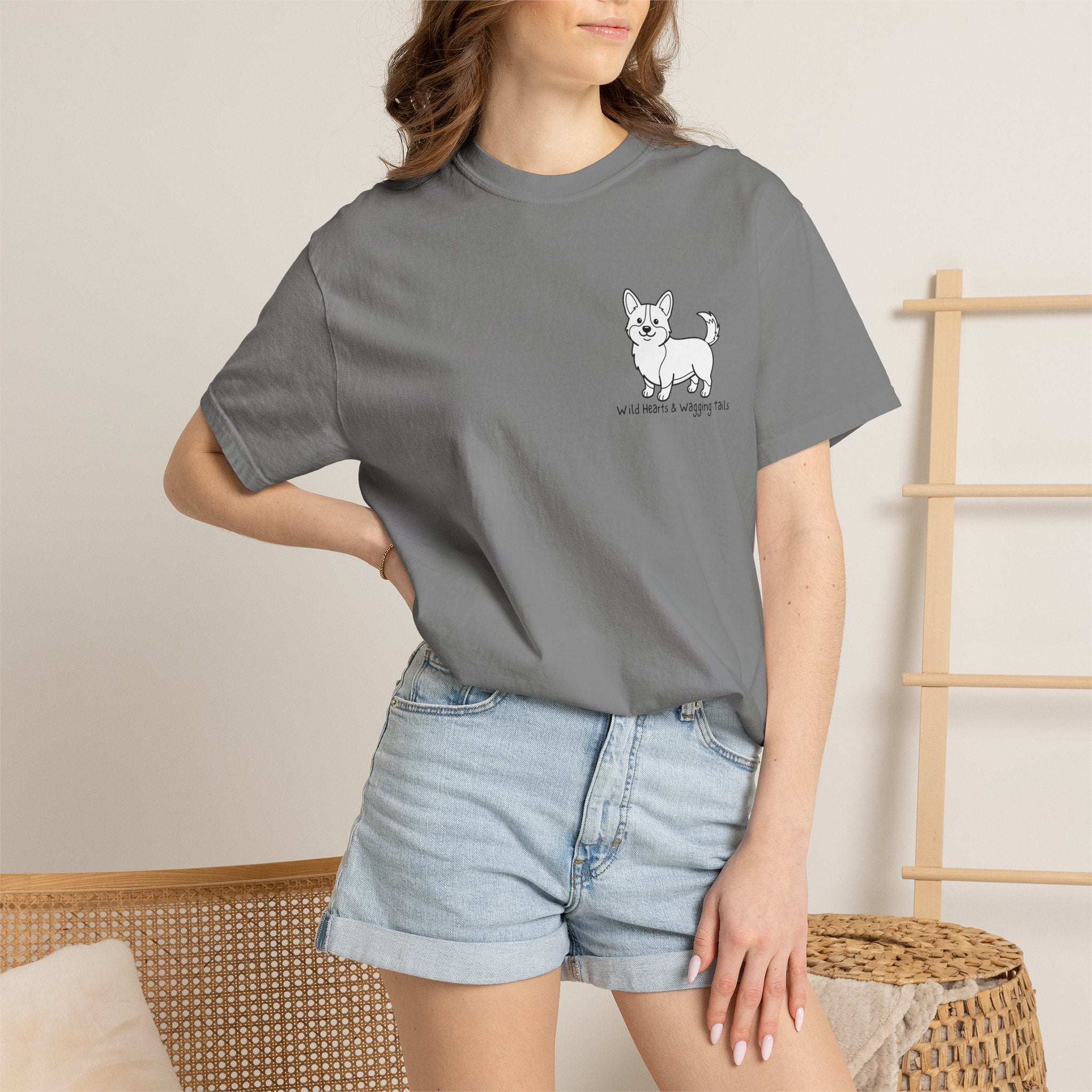 Corgi Graphic T-Shirt — "Wild Hearts & Wagging Tails"