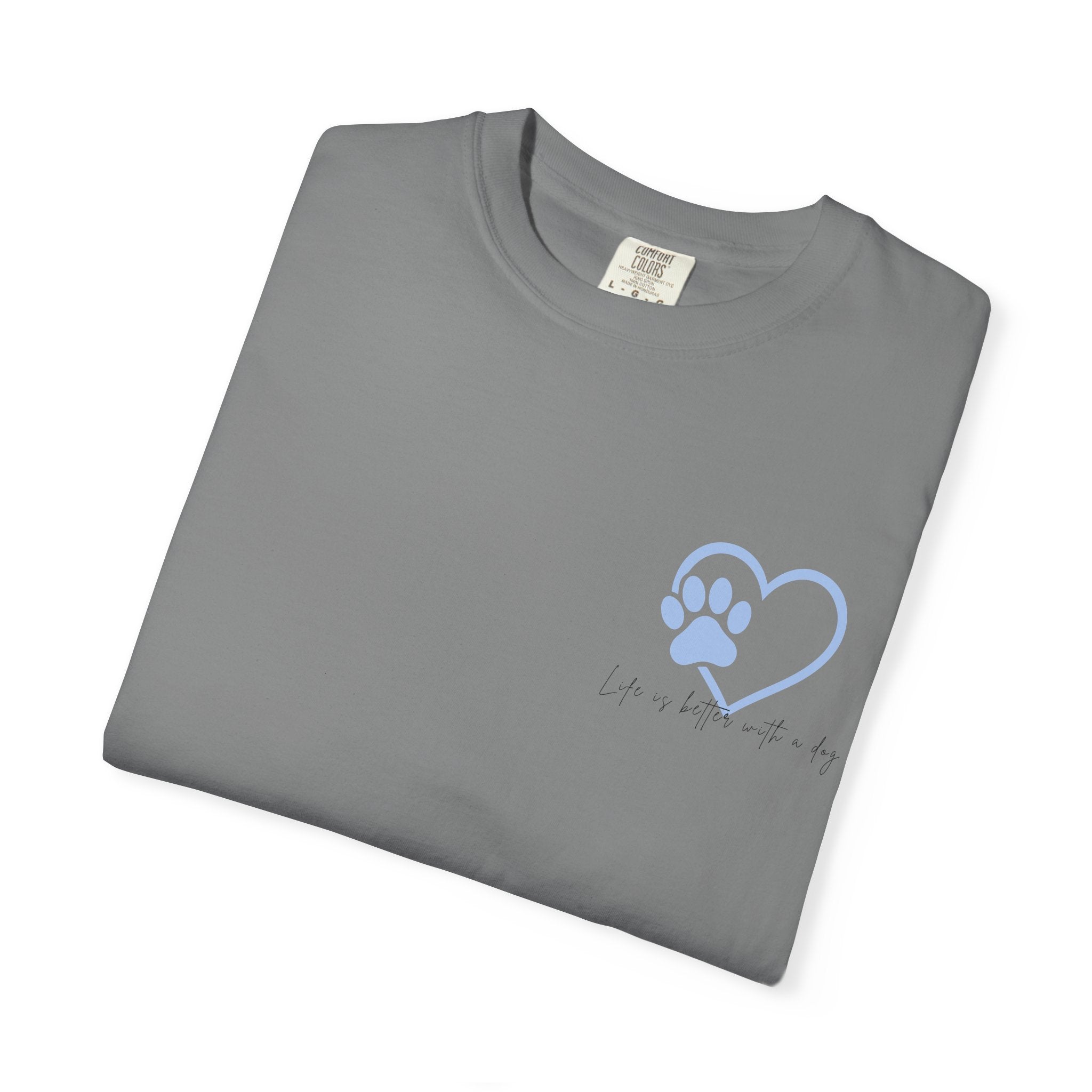 Dog Lover Heart Paw T-Shirt — "Life is Better with a Dog"