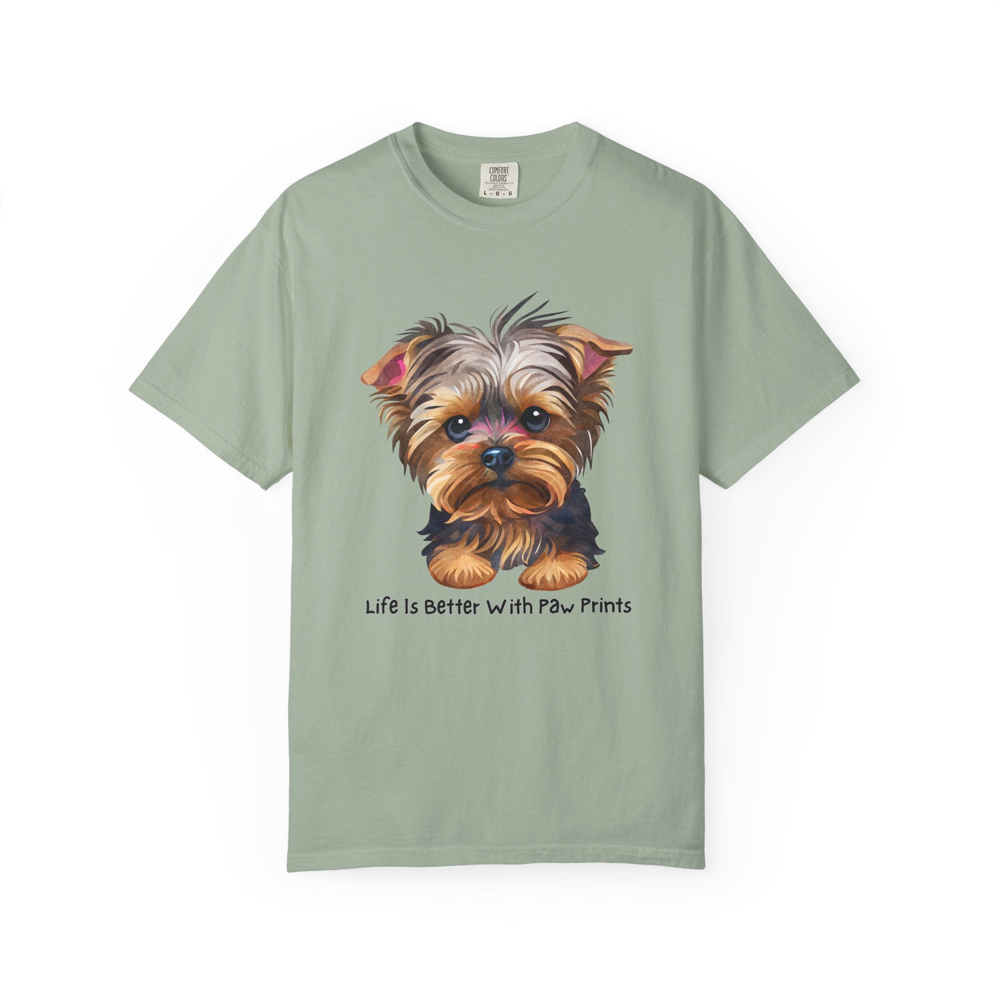 Yorkshire Terrier T-Shirt — "Life Is Better With Paw Prints" Cute Dog Tee