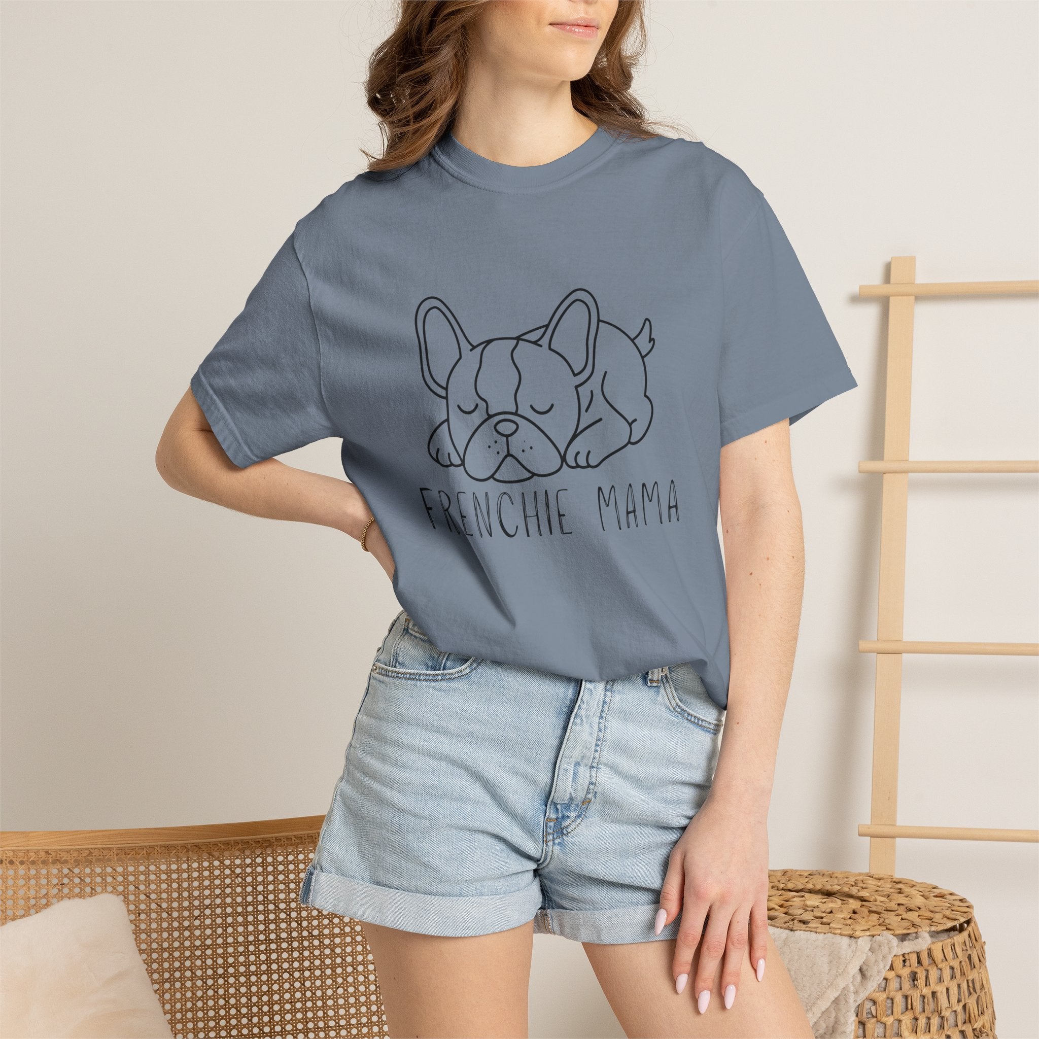 Frenchie Mama T-Shirt — Cute Sleeping French Bulldog Tee for Dog Moms
