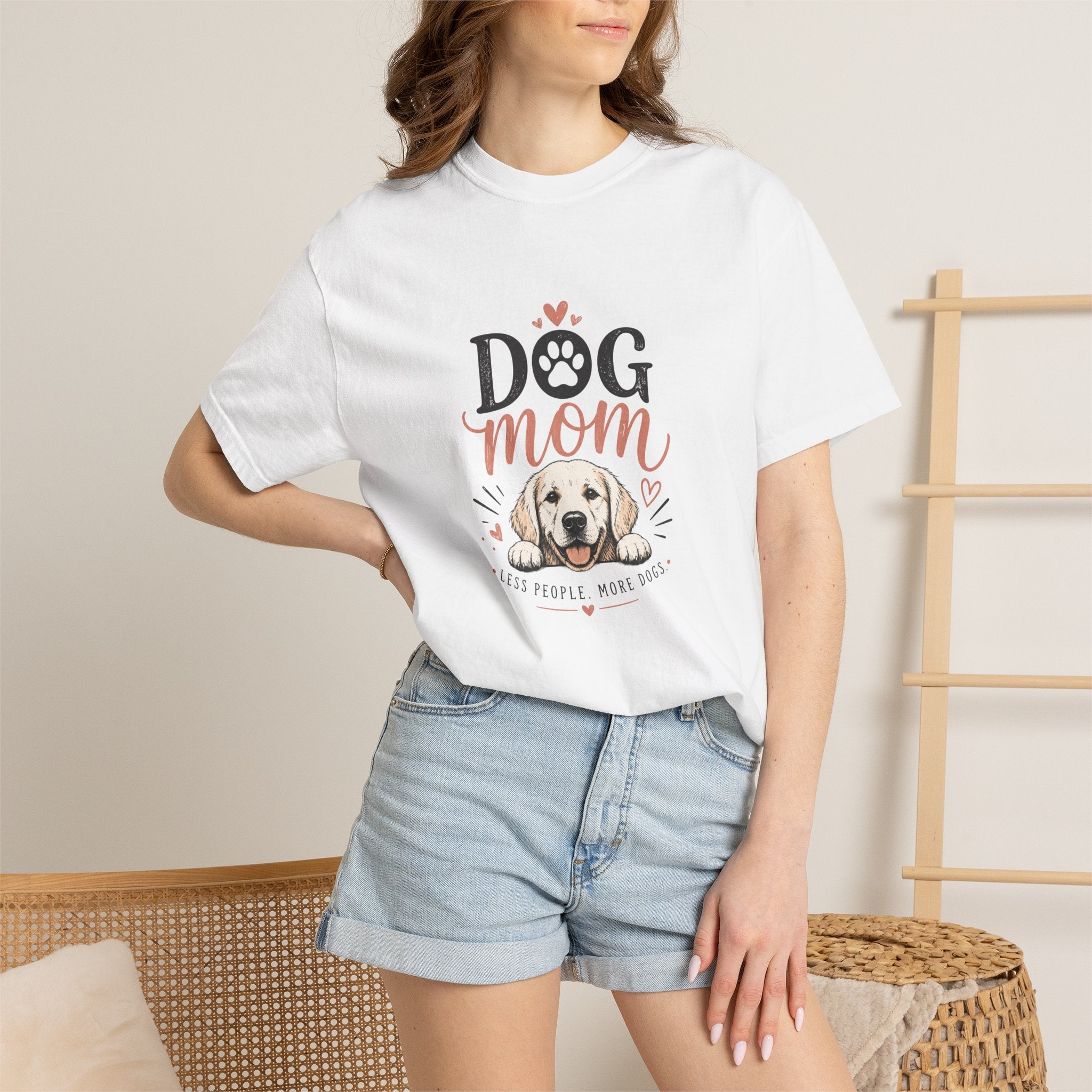 Dog Mom T‑Shirt — Cute Paw Print & Puppy Graphic Tee for Dog Lovers