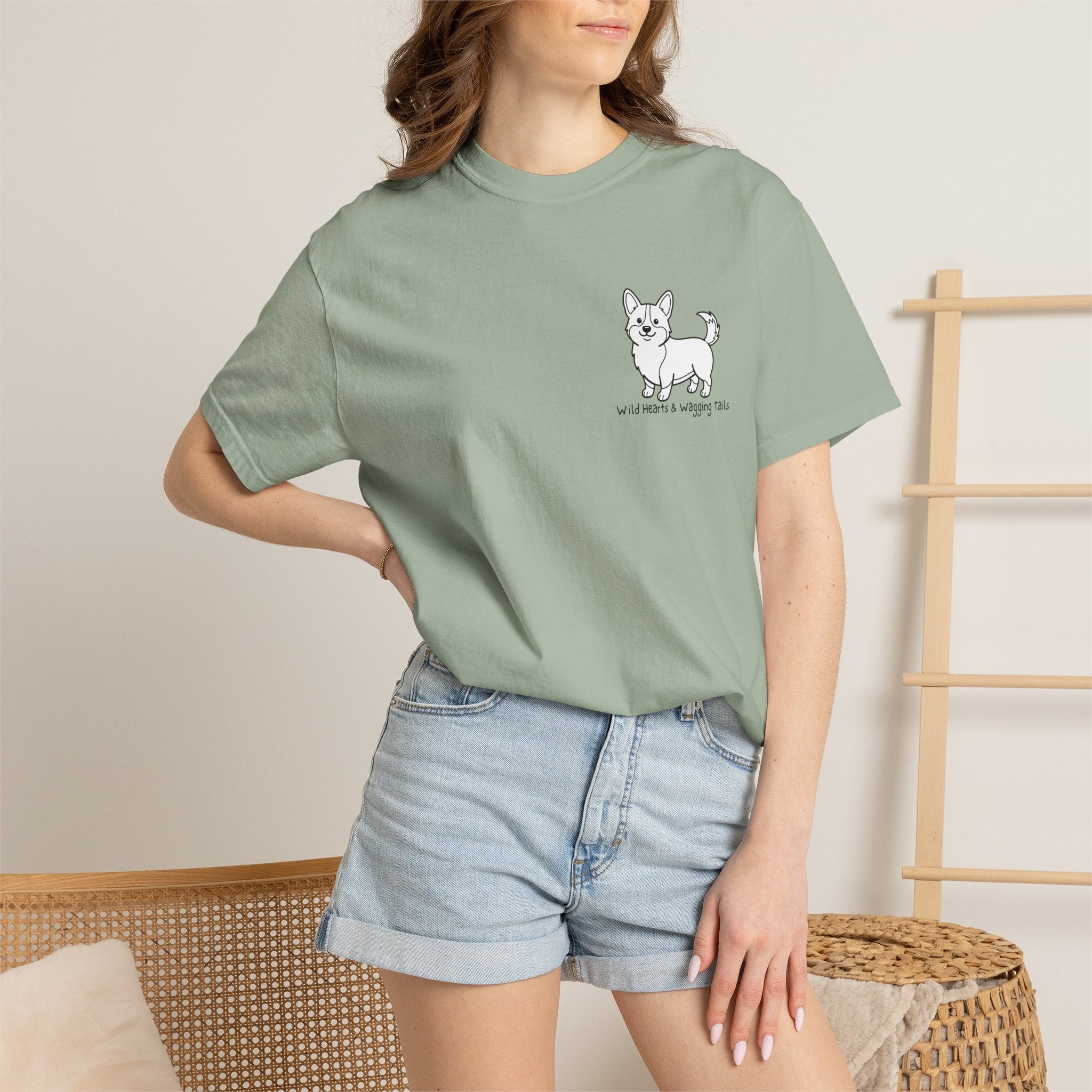 Corgi Graphic T-Shirt — "Wild Hearts & Wagging Tails"