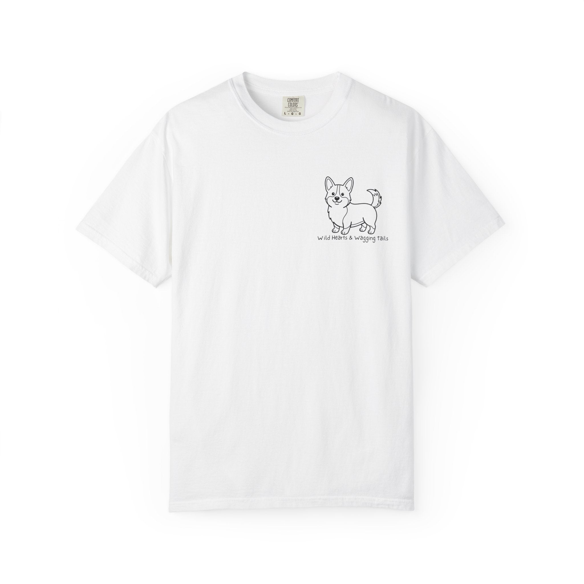 Corgi Graphic T-Shirt — "Wild Hearts & Wagging Tails"