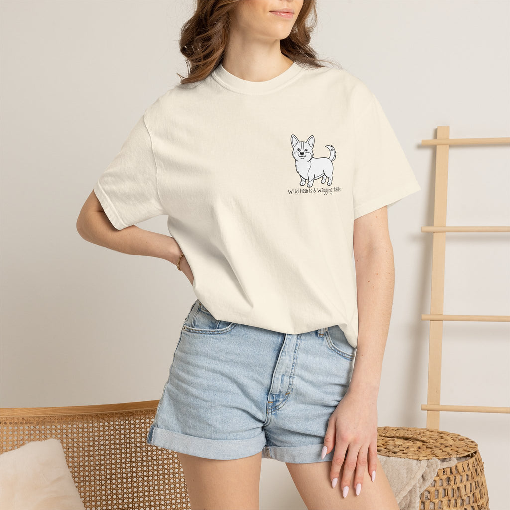 Corgi Graphic T-Shirt — "Wild Hearts & Wagging Tails"