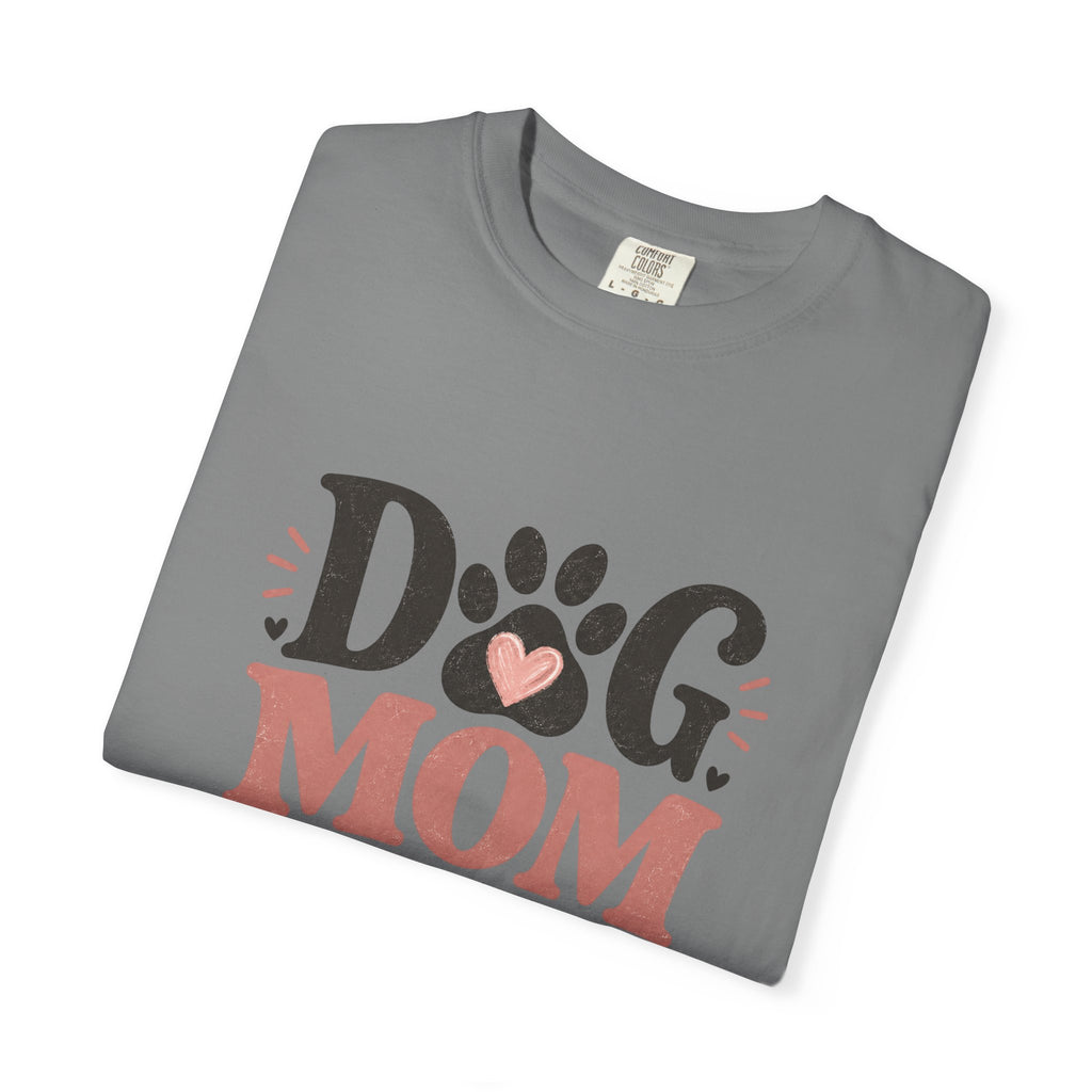 Dog Mom T-Shirt — "Dog Mom My Favorite Breed" Paw Heart Tee