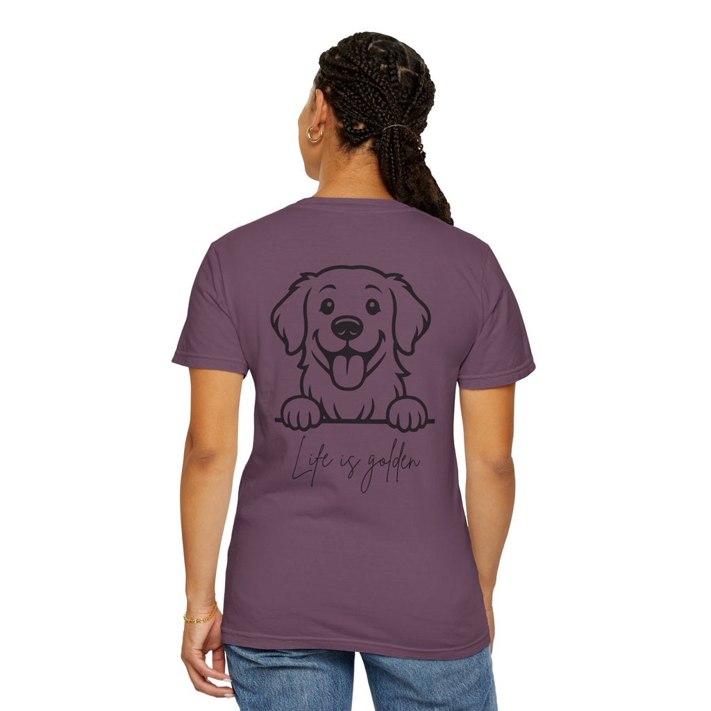 Golden Retriever T-Shirt — "Life is Golden" Cute Dog Graphic Tee