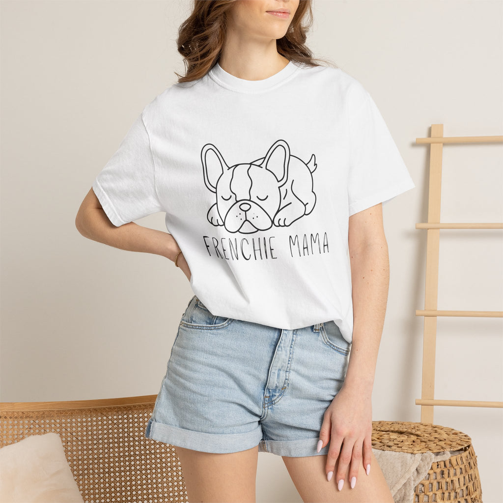 Frenchie Mama T-Shirt — Cute Sleeping French Bulldog Tee for Dog Moms