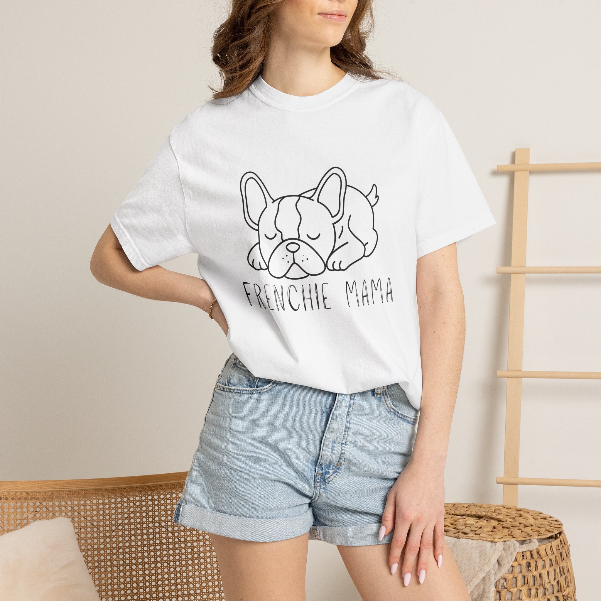 Frenchie Mama T-Shirt — Cute Sleeping French Bulldog Tee for Dog Moms