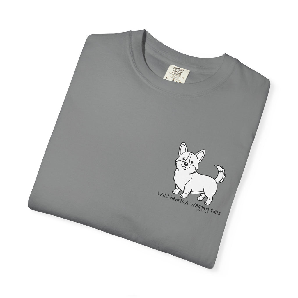 Corgi Graphic T-Shirt — "Wild Hearts & Wagging Tails"