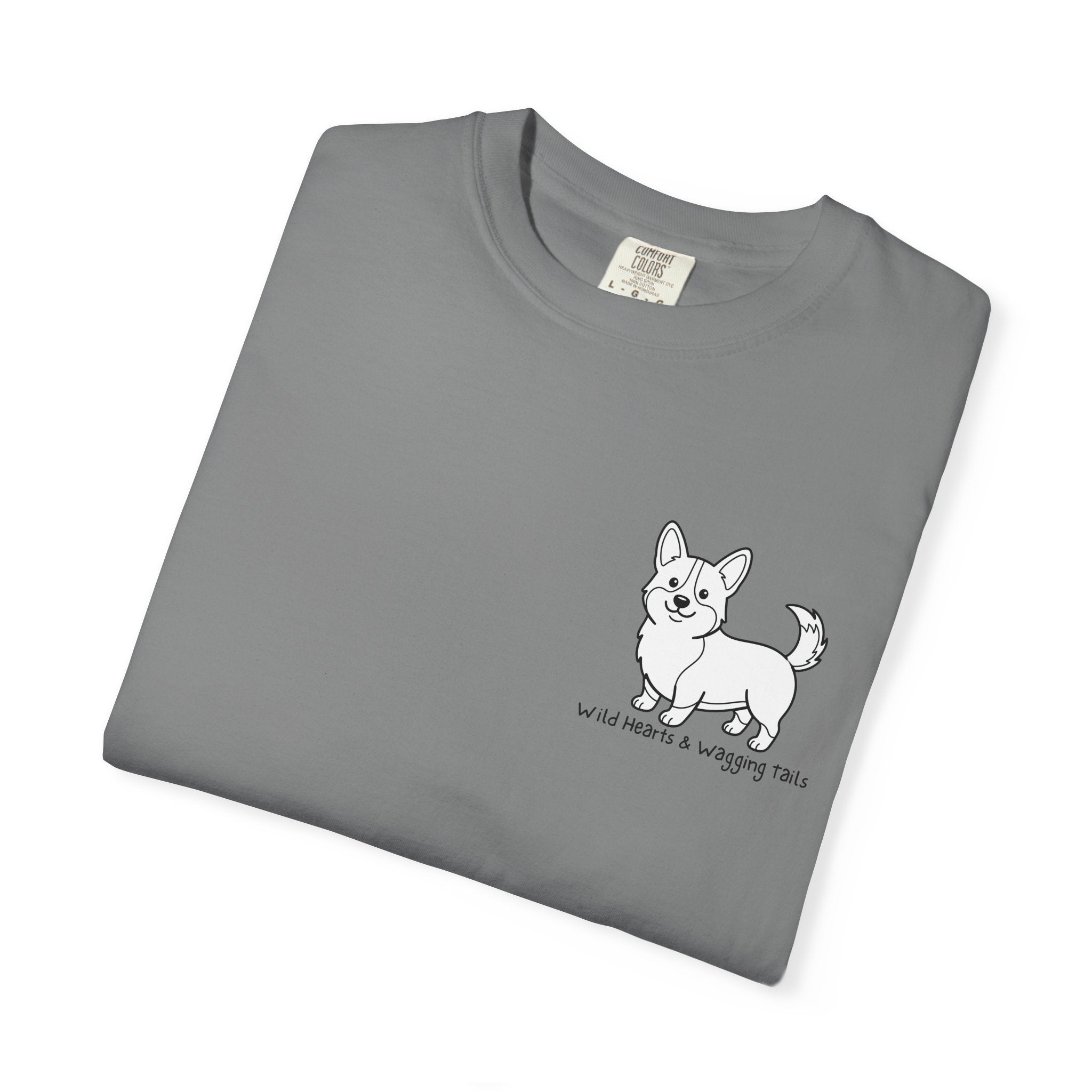 Corgi Graphic T-Shirt — "Wild Hearts & Wagging Tails"