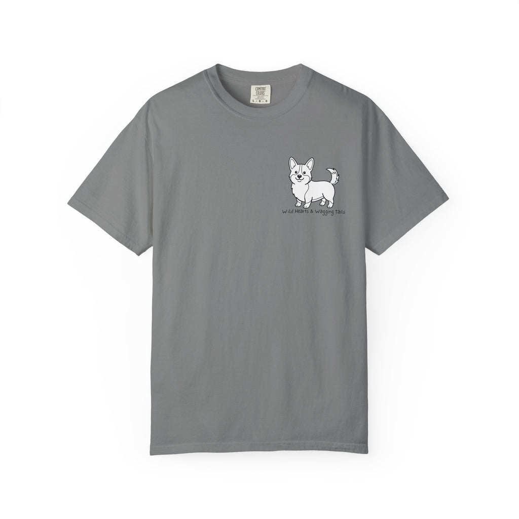 Corgi Graphic T-Shirt — "Wild Hearts & Wagging Tails"