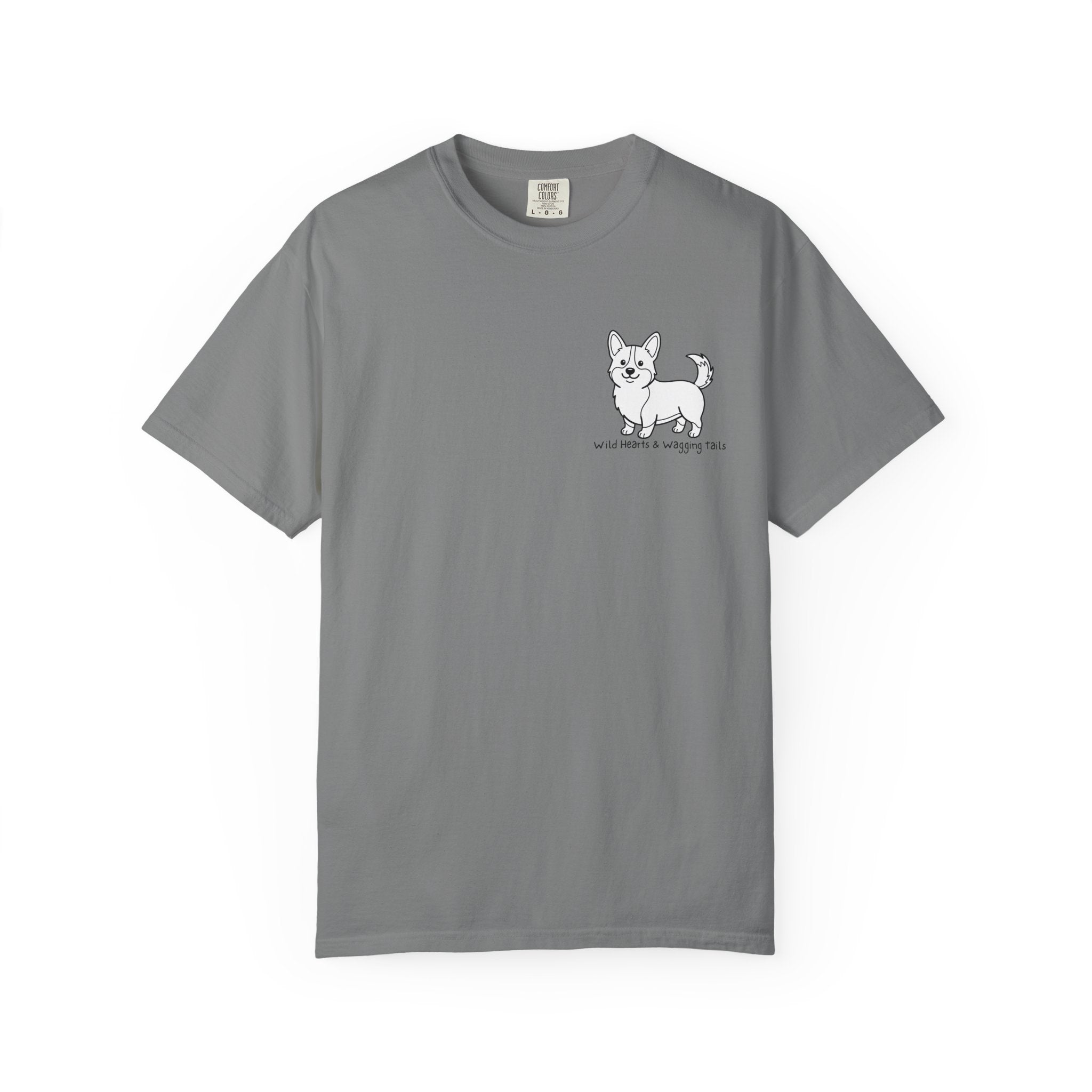 Corgi Graphic T-Shirt — "Wild Hearts & Wagging Tails"