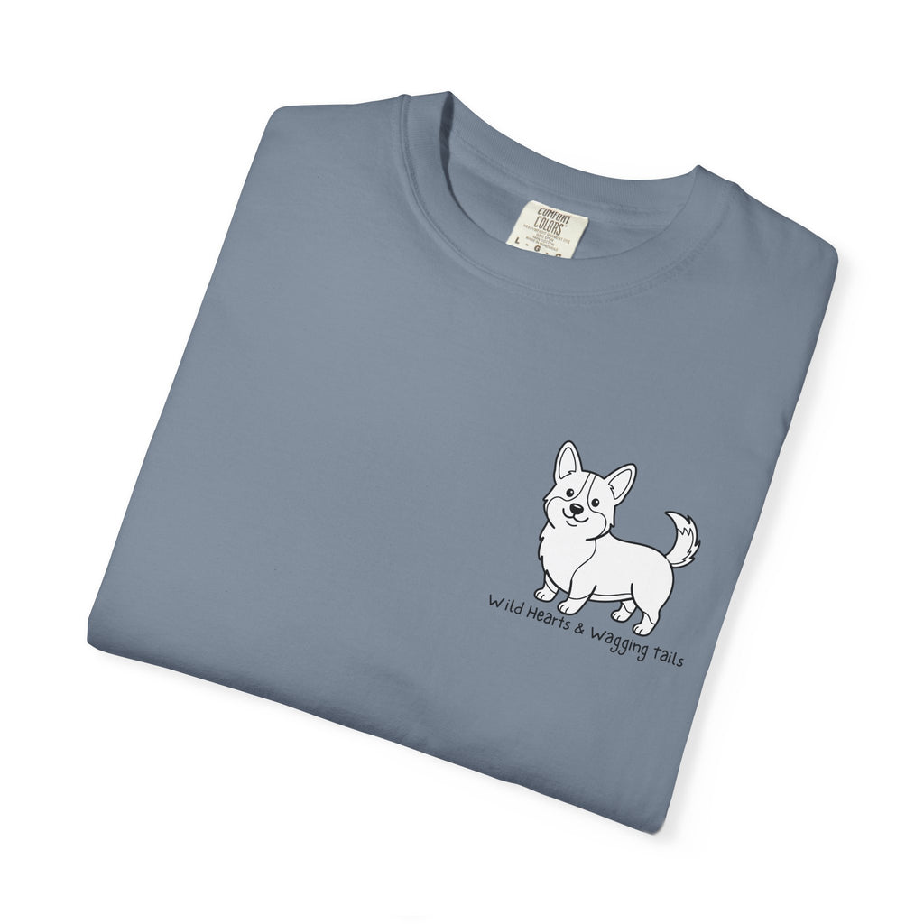 Corgi Graphic T-Shirt — "Wild Hearts & Wagging Tails"