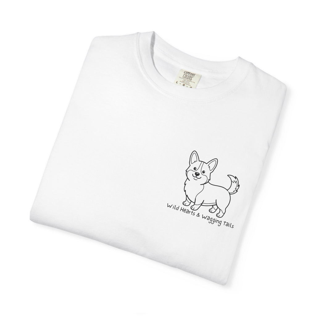 Corgi Graphic T-Shirt — "Wild Hearts & Wagging Tails"