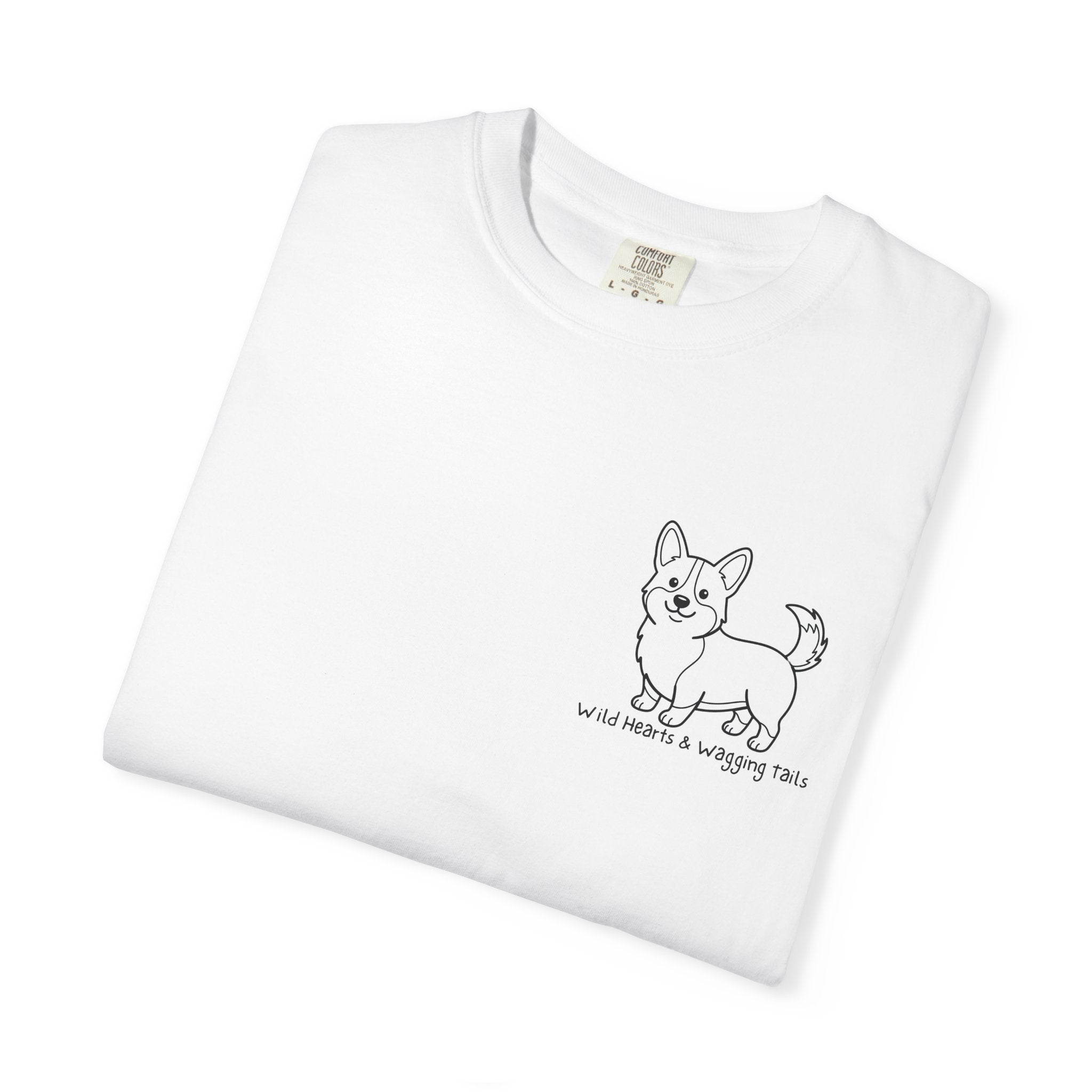 Corgi Graphic T-Shirt — "Wild Hearts & Wagging Tails"