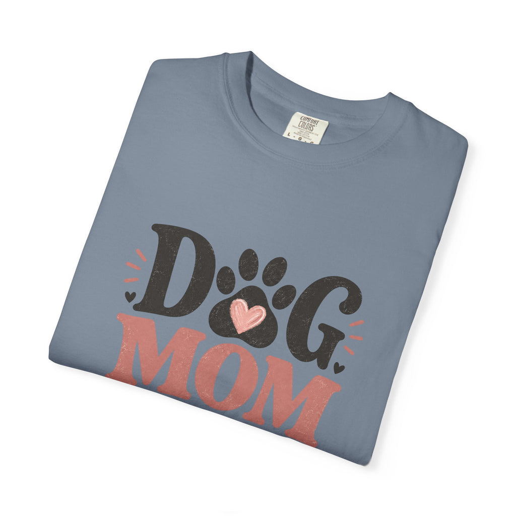 Dog Mom T-Shirt — "Dog Mom My Favorite Breed" Paw Heart Tee
