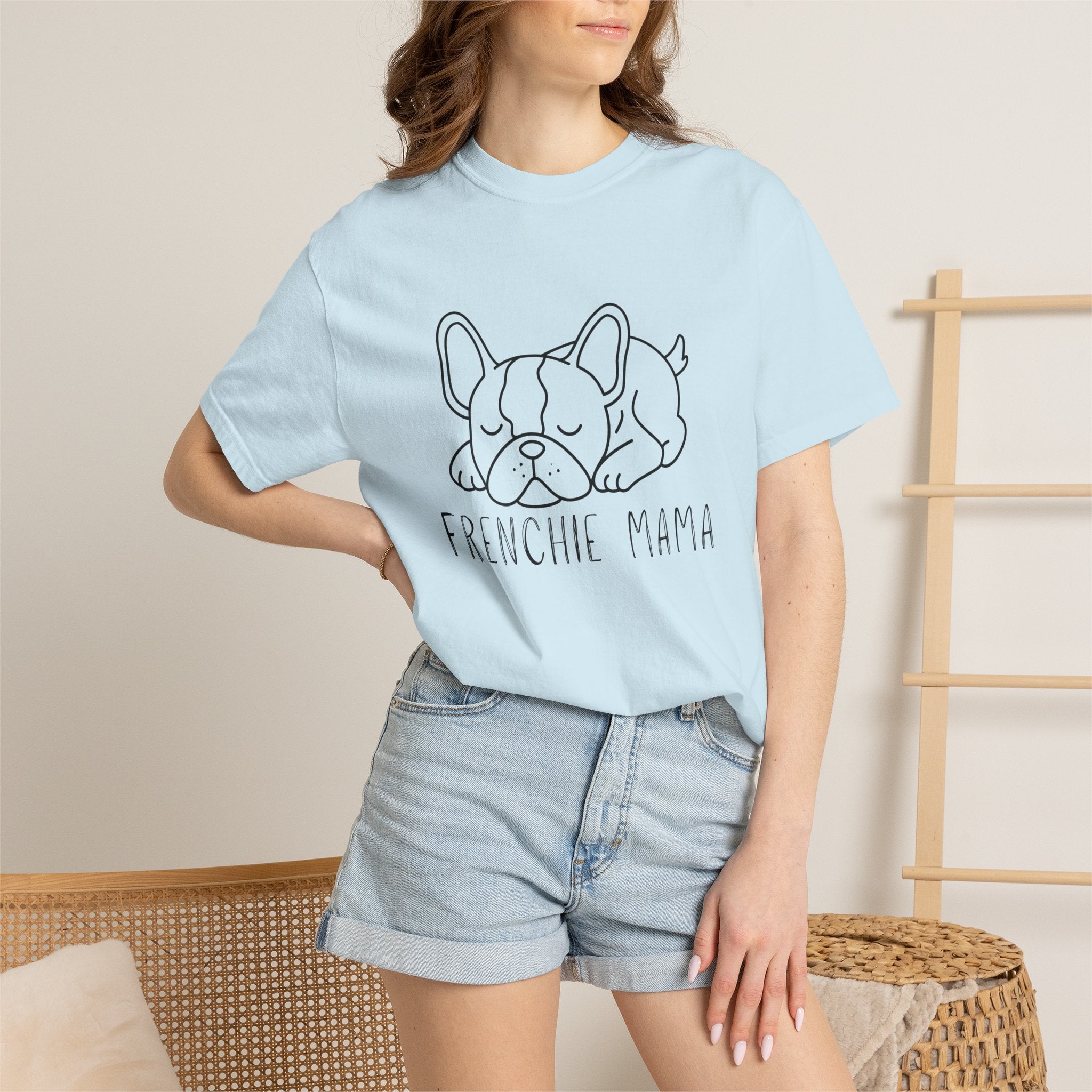 Frenchie Mama T-Shirt — Cute Sleeping French Bulldog Tee for Dog Moms