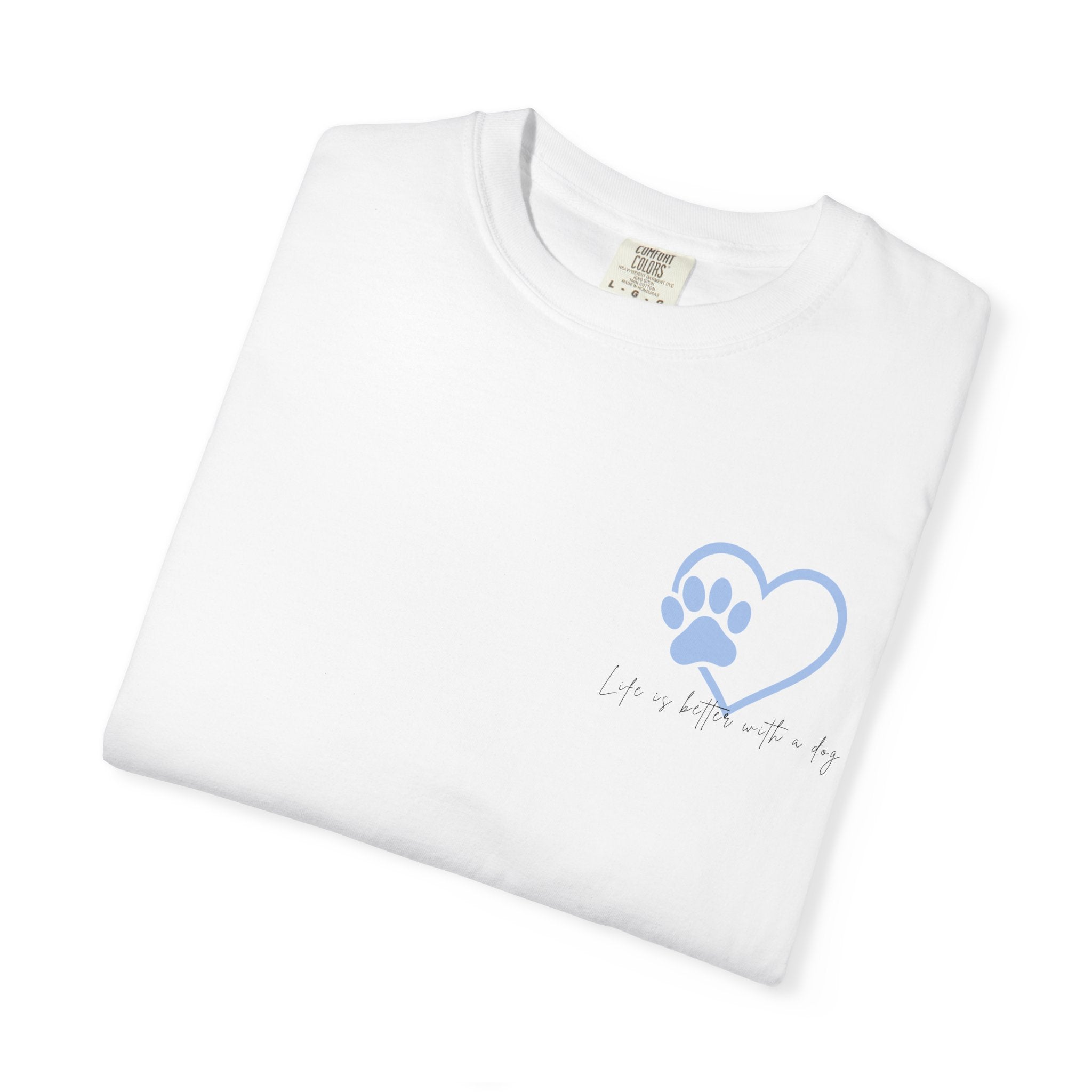 Dog Lover Heart Paw T-Shirt — "Life is Better with a Dog"