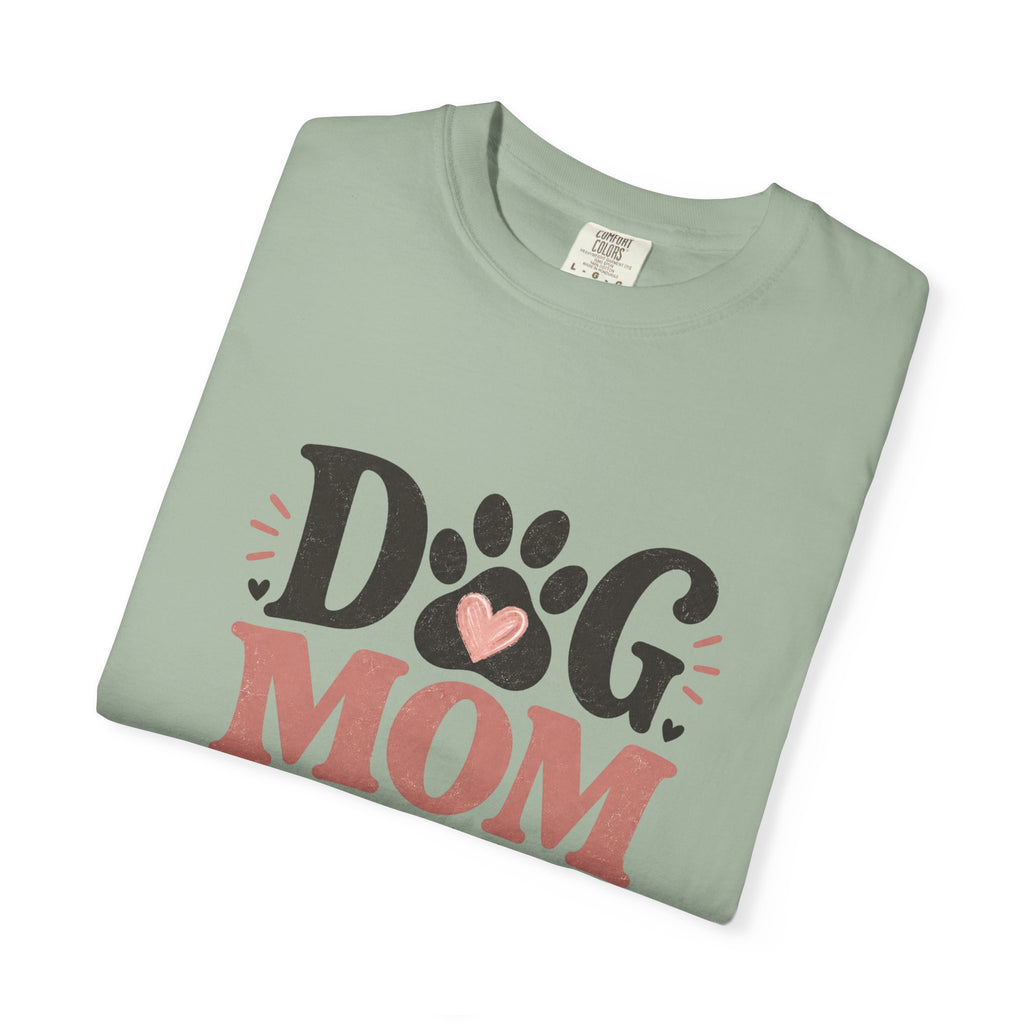 Dog Mom T-Shirt — "Dog Mom My Favorite Breed" Paw Heart Tee