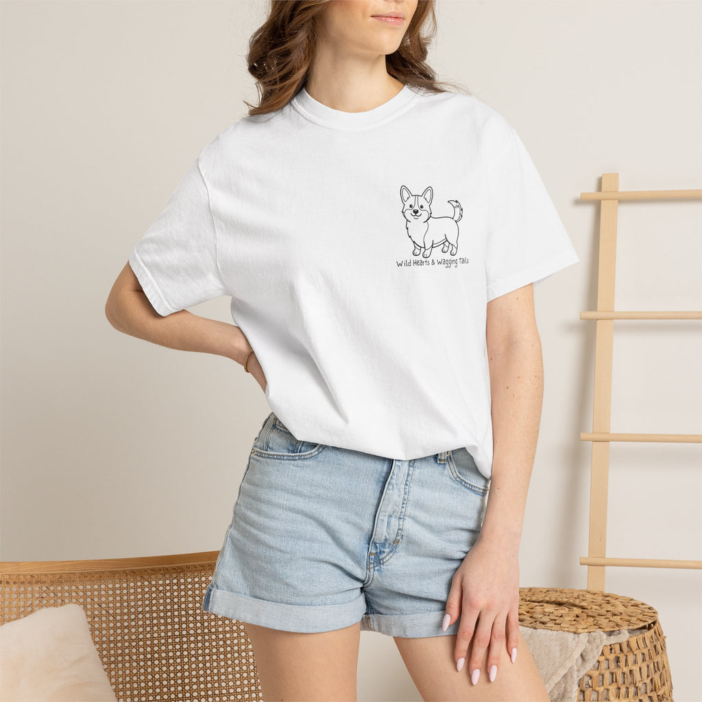 Corgi Graphic T-Shirt — "Wild Hearts & Wagging Tails"