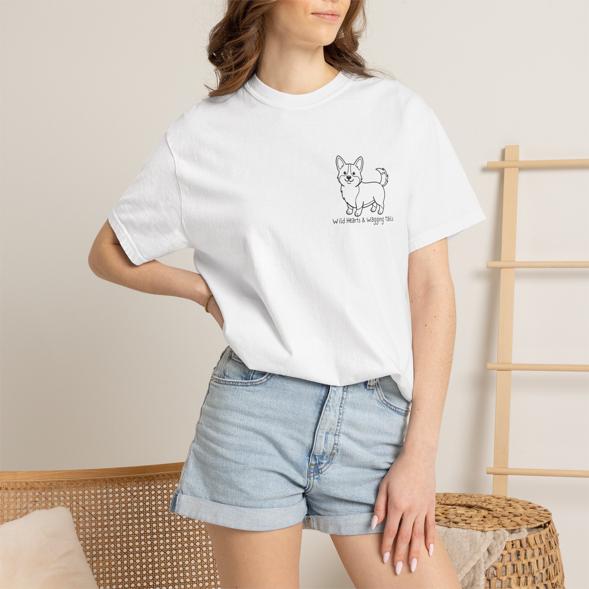 Corgi Graphic T-Shirt — "Wild Hearts & Wagging Tails"